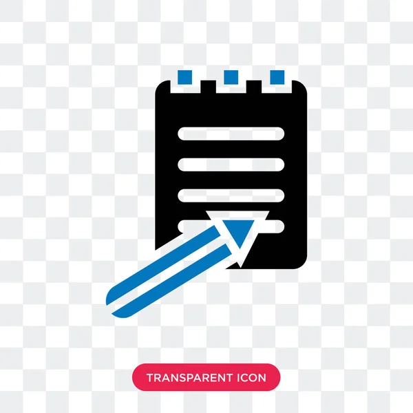 Notes vector icon isolated on transparent background, Notes logo — Stock Vector