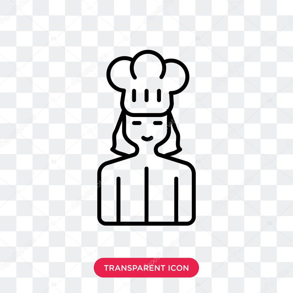 Chef vector icon isolated on transparent background, Chef logo concept