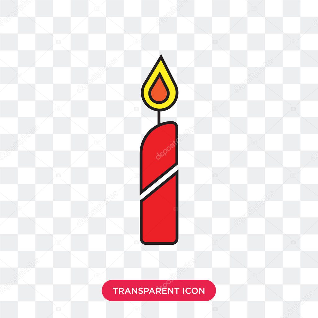 Candelabra vector icon isolated on transparent background, Cande