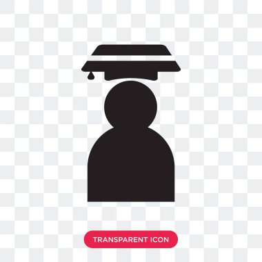 Saydam arka plan üzerinde Graduat izole lisansüstü vektör simgesi