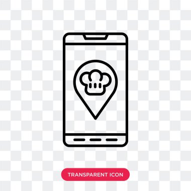 Saydam arka plan üzerinde restoran app logo tasarımı izole Restoran app vektör simgesi