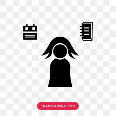 Saydam arka plan üzerinde öğrenci izole öğrenci vektör simgesi 