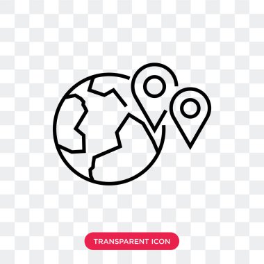 Saydam arka plan üzerinde Global lo izole küresel vektör simgesi