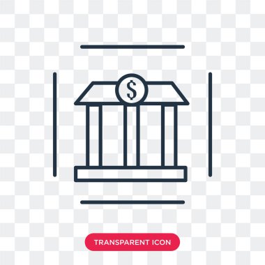 Saydam arka plan üzerinde banka logo tasarımı izole banka vektör simgesi