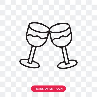 Saydam arka plan üzerinde şarap logosu d izole şarap vektör simgesi