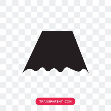 Saydam arka plan üzerinde izole etek siyah kısa vektör simgesi