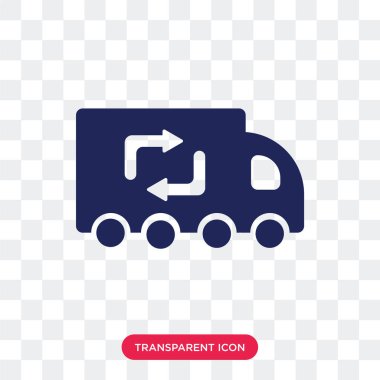 Saydam arka plan üzerinde izole kamyon vektör simgesi geri dönüşüm, 