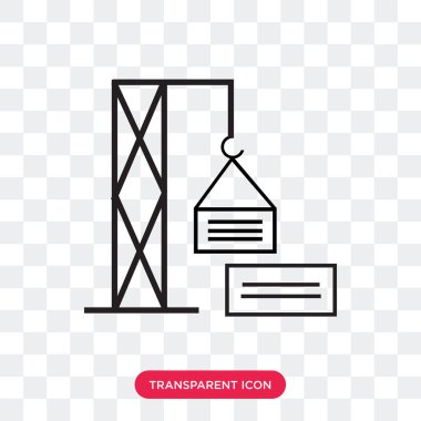 Saydam arka plan üzerinde vinç logo izole vinç vektör simgesi