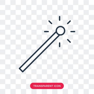 Saydam arka plan üzerinde sihirli değnek logo tasarımı izole sihirli değnek vektör simgesi