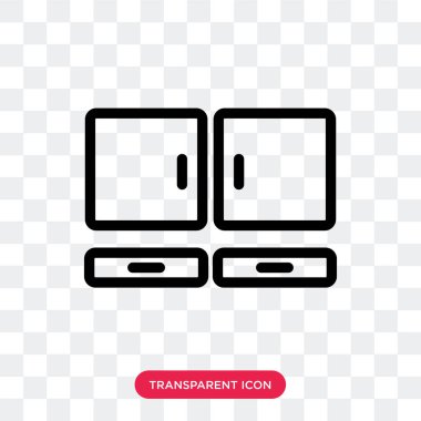 Saydam arka plan üzerinde kabine izole kabine vektör simgesi 