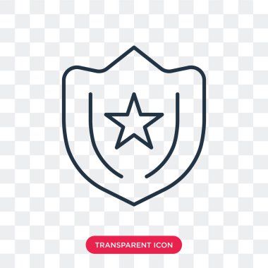 Vektör simgesi üzerinde şeffaf arka plan izole polis rozeti, logo tasarımı polis rozeti