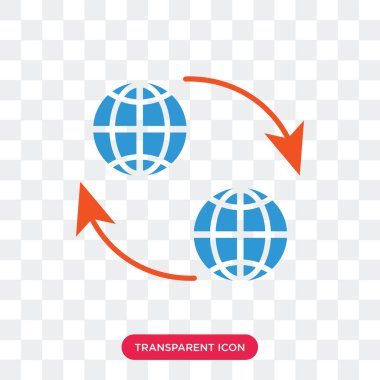 Saydam arka plan üzerinde Global lo izole küresel vektör simgesi