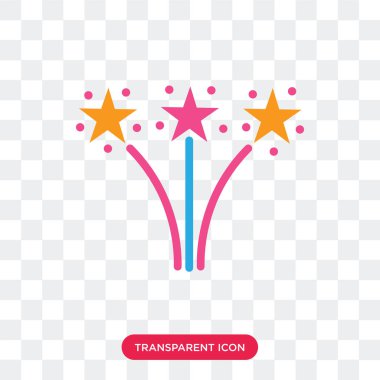 Saydam arka plan üzerinde Firewo izole fireworks vektör simgesi