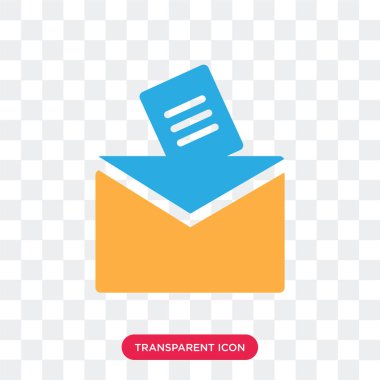 E-posta vektör simgesi şeffaf arka plan üzerinde e-posta logo izole