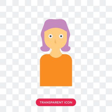 Saydam arka plan üzerinde kadın logo izole kadın vektör simgesi