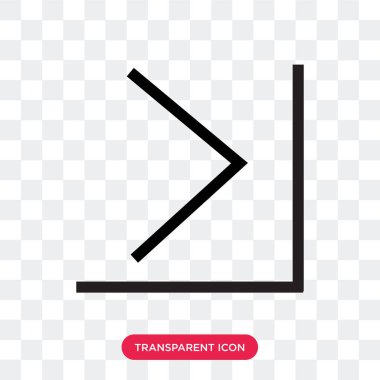 Saydam arka plan üzerinde Righ izole sağ ok vektör simgesi