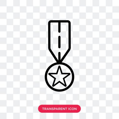 Saydam arka plan üzerinde madalya logo izole madalya vektör simgesi