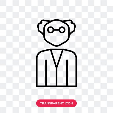 Saydam arka plan üzerinde bilim adamı logo tasarımı izole bilim adamı vektör simgesi