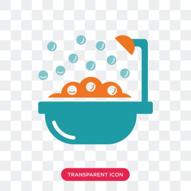 Saydam arka plan üzerinde küvet izole küvet vektör simgesi 