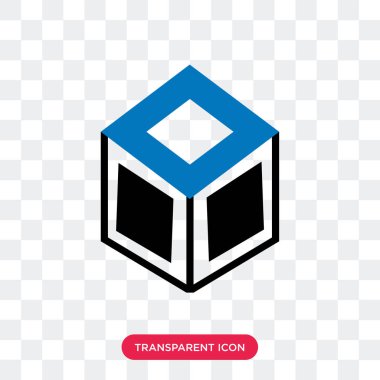 Saydam arka plan üzerinde sandık logo izole sandık vektör simgesi