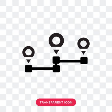 Saydam arka plan üzerinde rota logo izole rota vektör simgesi