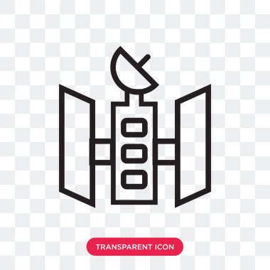 Saydam arka plan üzerinde Satell izole uydu vektör simgesi