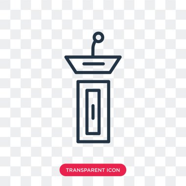 Saydam arka plan üzerinde Tribune logo tasarımı izole tribün vektör simgesi