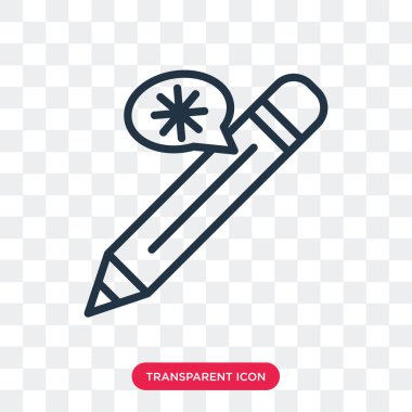 Saydam arka plan üzerinde kalem logo tasarımı izole kalem vektör simgesi