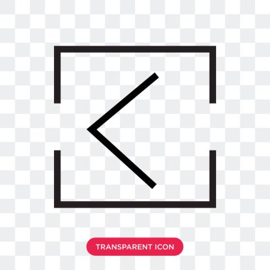 Saydam arka plan üzerinde sol izole sol ok vektör simgesi 