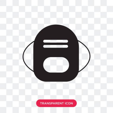 Saydam arka plan üzerinde Backpac izole sırt çantası vektör simgesi