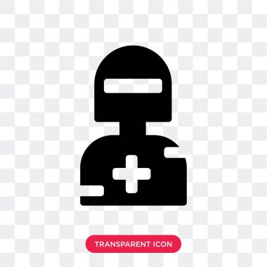 Tr üzerinde izole koruma donanımları vektör simgesi olan askeri adam