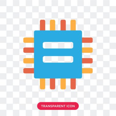 Saydam arka plan üzerinde Chip logosu d izole vektör simge chip