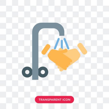 Saydam arka plan üzerinde el w izole el yıkama vektör simgesi