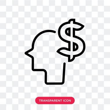 Saydam arka plan üzerinde sence logo izole vektör simge düşünüyorum