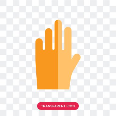 Saydam arka plan üzerinde el logosu d izole el vektör simgesi