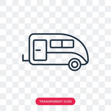 Saydam arka plan üzerinde karavan logo tasarımı izole karavan vektör simgesi