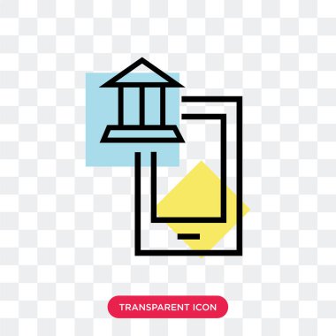 Online bankacılık şeffaf arka plan üzerinde O izole vektör simgesi