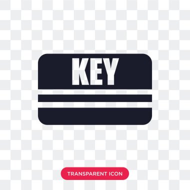 Saydam arka plan üzerinde oda ke izole Oda anahtar vektör simgesi