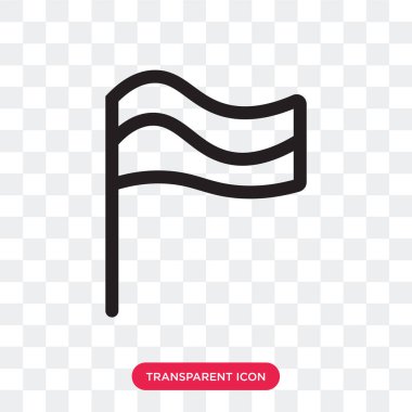 Bayrak simgesini şeffaf arka plan üzerinde bayrak logosu d izole vektör