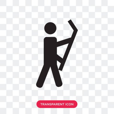 Golf oyuncu vuruş vektör simgesi üzerinde şeffaf backgrou izole