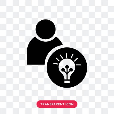 Saydam arka plan üzerinde fikir logosu d izole fikir vektör simgesi