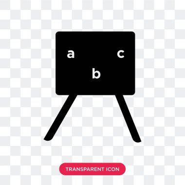 Saydam arka plan üzerinde tebeşir izole kara tahta vektör simgesi