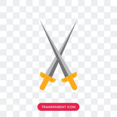 Saydam arka plan üzerinde kılıç lo izole kılıç vektör simgesi