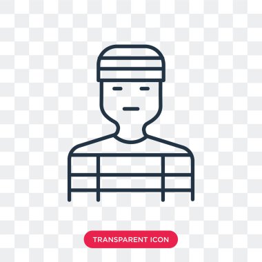 Saydam arka plan üzerinde mahkum logo tasarımı izole mahkum vektör simgesi