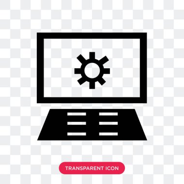 Vektör simgesi üzerinde şeffaf arka plan, izole monitör 