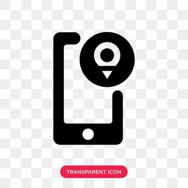 Saydam arka plan üzerinde Locatio izole konum vektör simgesi