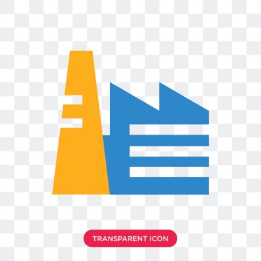 Saydam arka plan üzerinde fabrika izole fabrika vektör simgesi 