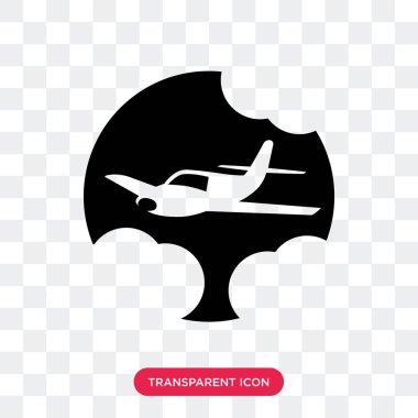 Saydam arka plan üzerinde uçak logo izole uçak vektör simgesi