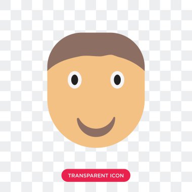 Saydam arka plan üzerinde sevinç izole neşeli bir gülümseme vektör simgesi