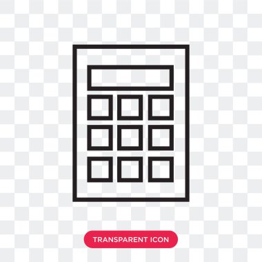 saydam arka plan üzerinde calcu izole hesap makinesi vektör simgesi